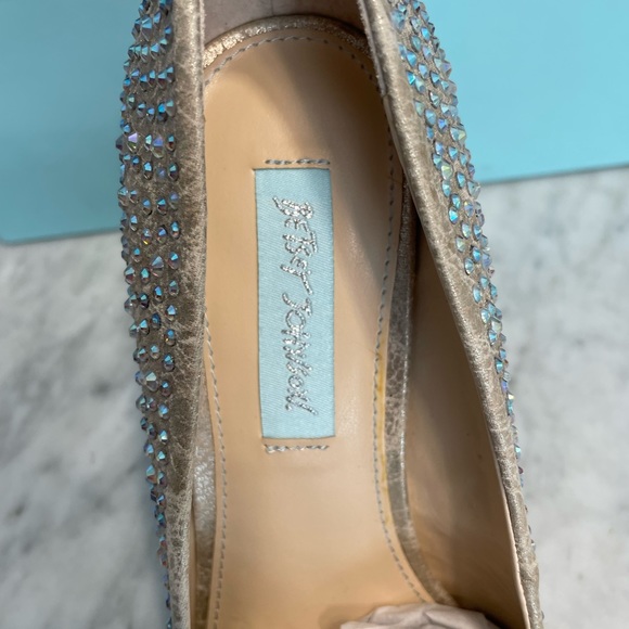 Betsy Johnson Crystal Studded Gold Shoes - Picture 4 of 8